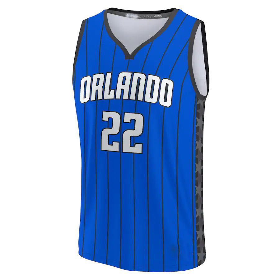 O.Magic #22 Franz Wagner Fanatics Branded 2022-23 Fast Break Replica Jersey Statement Edition Blue Stitched American Basketball Jersey - Main View