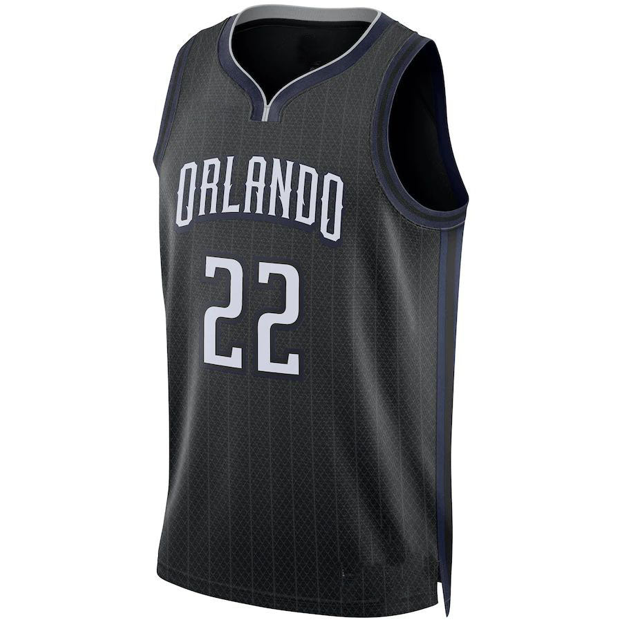 O.Magic #22 Franz Wagner Unisex 2022-23 Swingman Jersey City Edition Black Stitched American Basketball Jersey - Main View