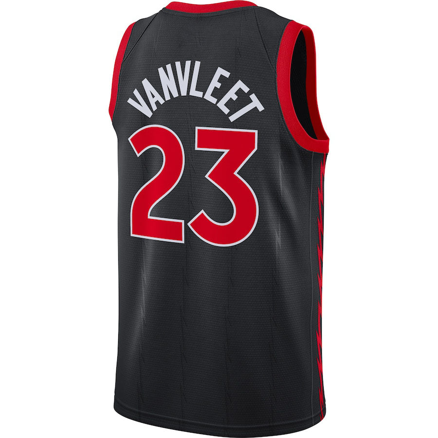T.Raptors #23 Fred VanVleet Jordan Brand 2020-21 Swingman Jersey Black Statement Edition Stitched American Basketball Jersey - Main View