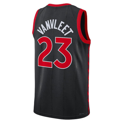 T.Raptors #23 Fred VanVleet Jordan Brand 2022-23 Swingman Jersey Black Statement Edition Stitched American Basketball Jersey - Main View