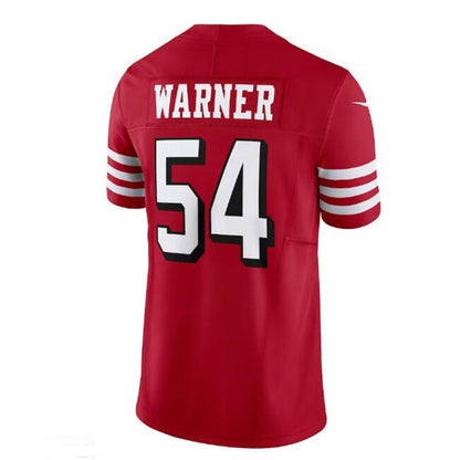 SF. 49ers #54 Fred Warner Vapor F.U.S.E. Limited Jersey - Scarlet Stitched American Football Jersey - Main View