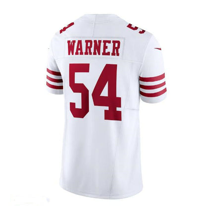 SF. 49ers #54 Fred Warner Vapor F.U.S.E. Limited Jersey - White Stitched American Football Jersey - Main View