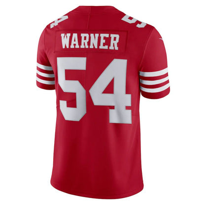 SF.49ers #54 Fred Warner Vapor Limited Jersey Scarlet Stitched American Football Jerseys - Main View
