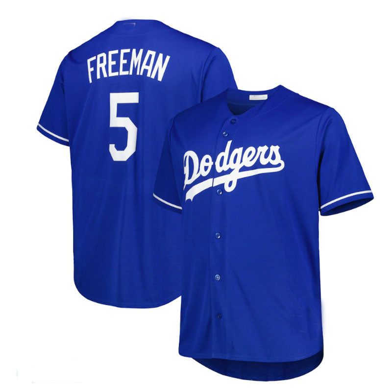 Los Angeles Dodgers #5 Freddie Freeman Big & Tall Replica Player Jersey - Royal Baseball Jerseys - Main View