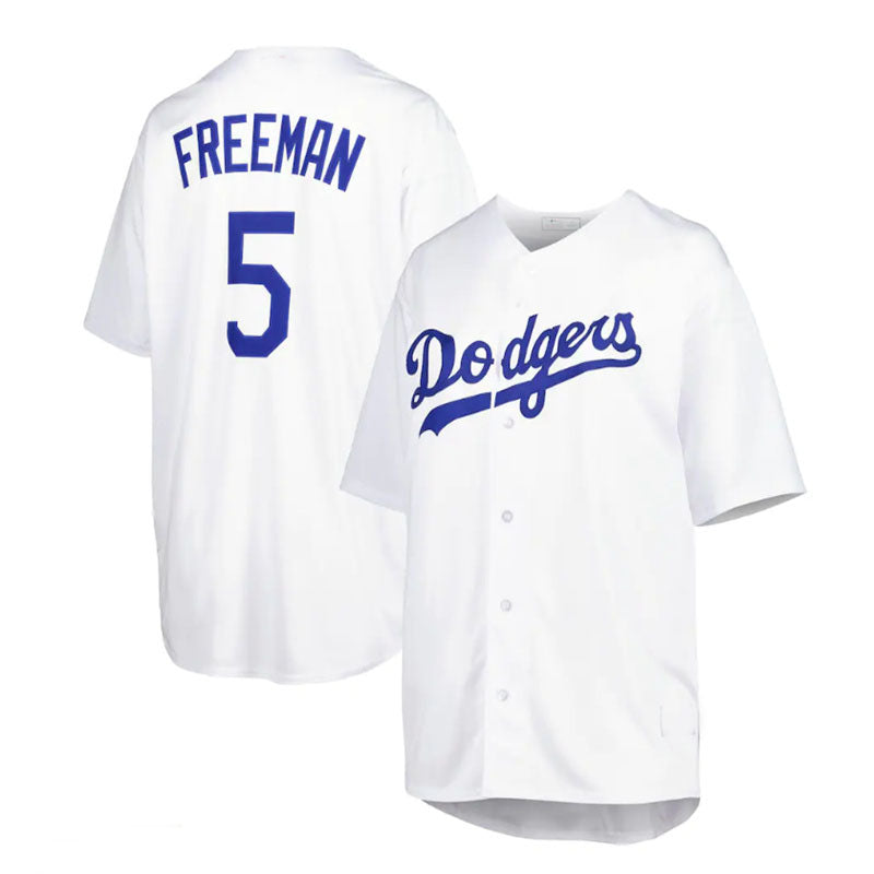 Los Angeles Dodgers #5 Freddie Freeman Big & Tall Replica Player Jersey - White Baseball Jerseys - Main View