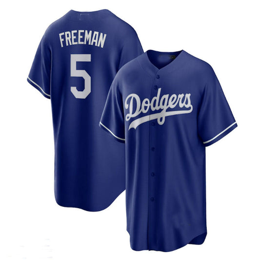 Los Angeles Dodgers #5 Freddie Freeman Alternate Replica Player Jersey - Royal Baseball Jerseys - Main View