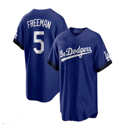 Los Angeles Dodgers #5 Freddie Freeman City Connect Replica Player Jersey - Royal Baseball Jerseys - Main View