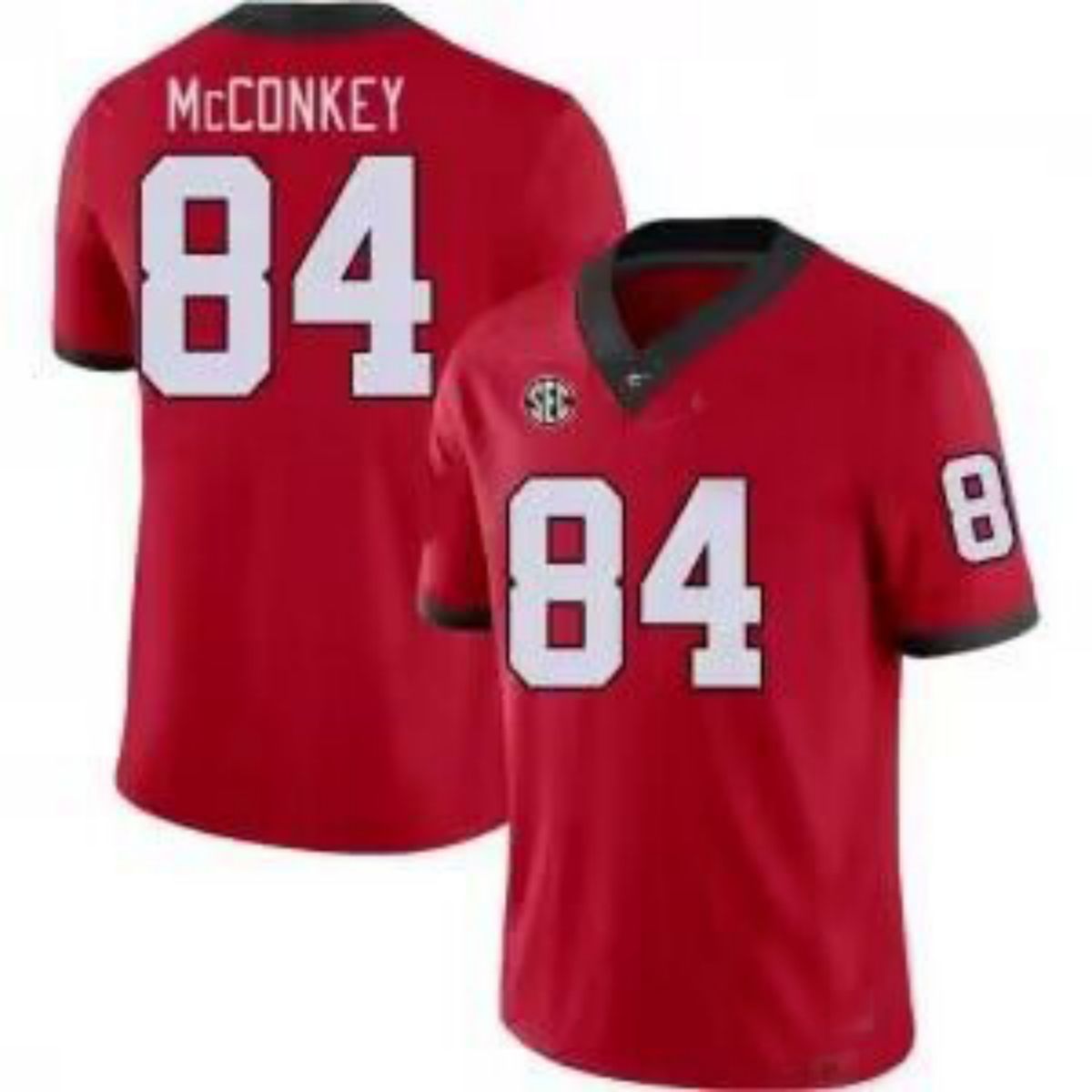 G.Bulldogs #84 Ladd McConkey Red College Football Jersey Stitched American College Jerseys - Main View