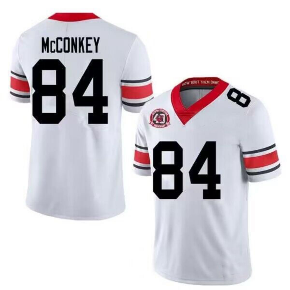 G.Bulldogs #84 Ladd McConkey White College Football Jersey Stitched American College Jerseys - Main View