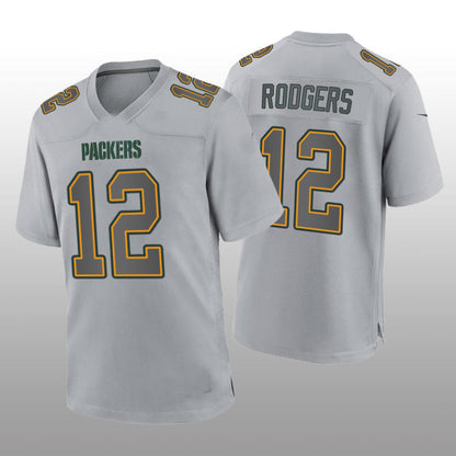 GB.Packers #12 Aaron Rodgers Gray Atmosphere Game Jersey Stitched American Football Jerseys - Main View