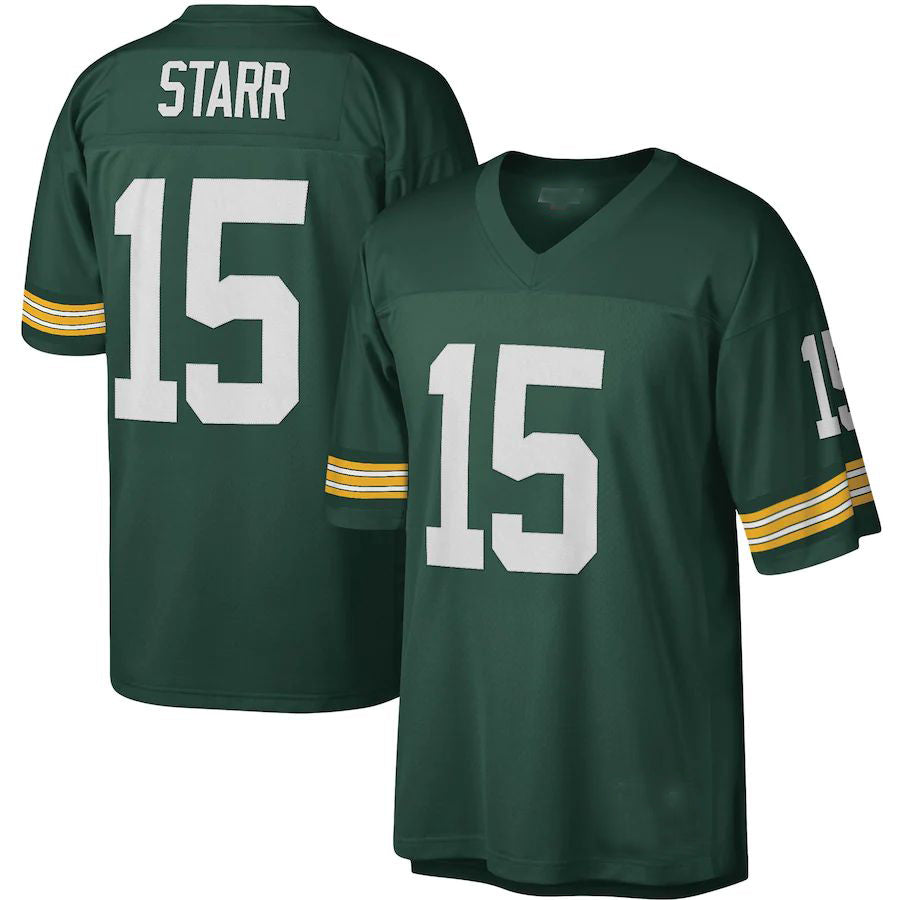 GB.Packers #15 Bart Starr Mitchell & Ness Green 1996 Legacy Replica Jersey Stitched American Football Jerseys - Main View