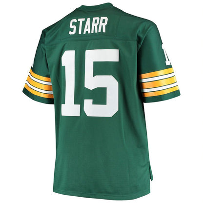 GB.Packers #15 Bart Starr Mitchell & Ness Green Big & Tall 1968 Retired Player Replica Jersey Stitched American Football Jerseys - Main View