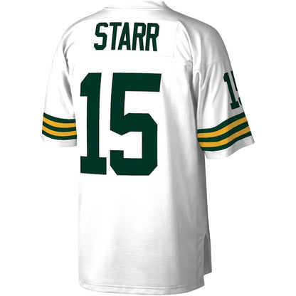 GB.Packers #15 Bart Starr Mitchell & Ness White 1969 Legacy Replica Jersey Stitched American Football Jerseys - Main View