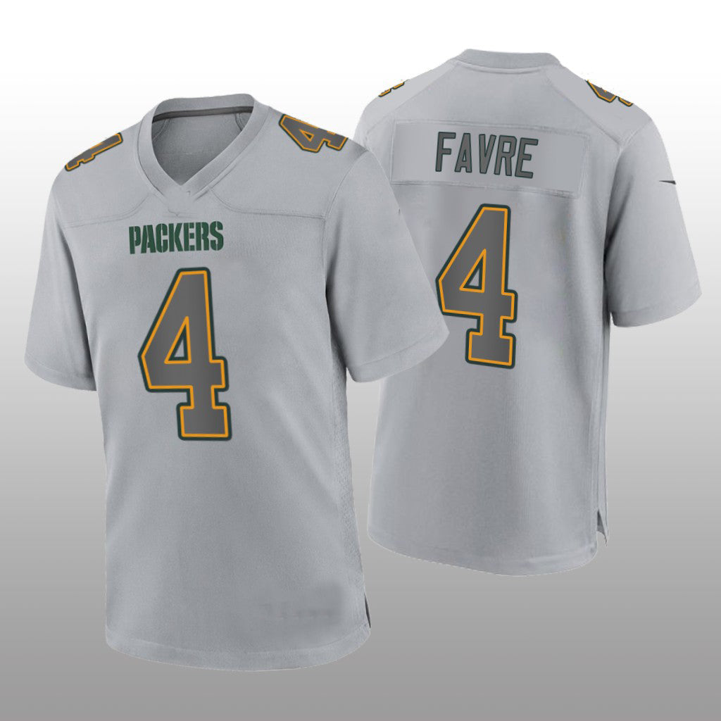 GB.Packers #4 Brett Favre Gray Atmosphere Game Retired Player Jersey Stitched American Football Jerseys - Main View