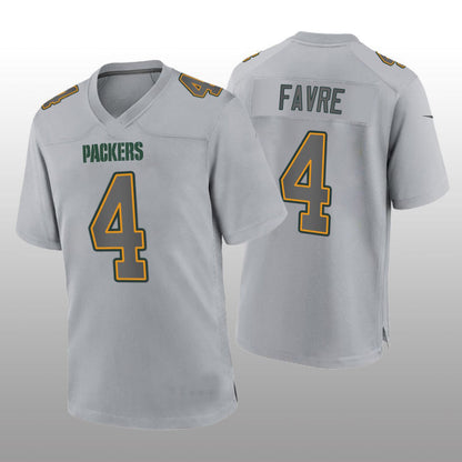 GB.Packers #4 Brett Favre Gray Atmosphere Game Retired Player Jersey Stitched American Football Jerseys - Main View