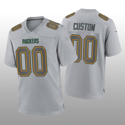 Custom GB.Packers Gray Atmosphere Game Jersey Stitched American Football Jerseys - Main View