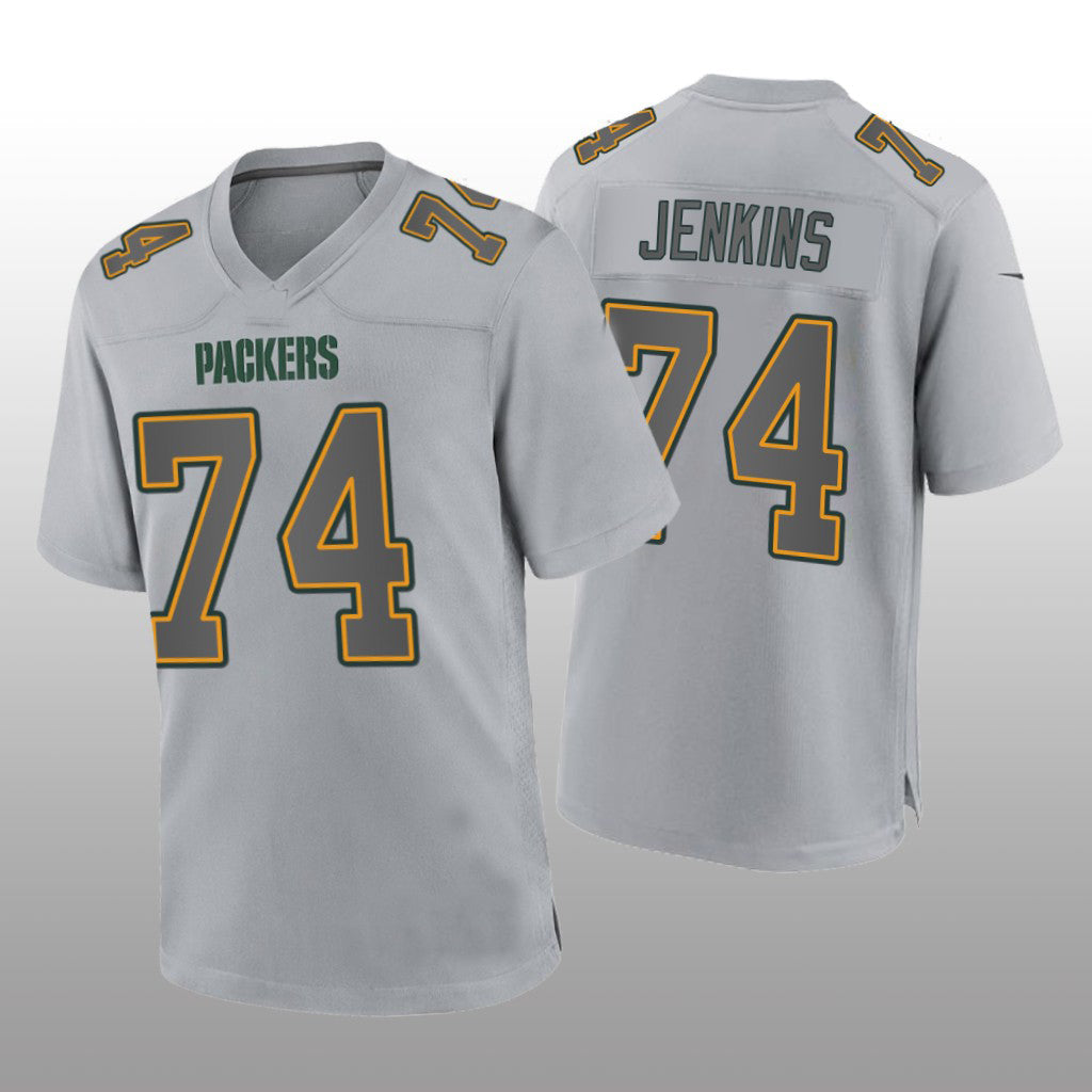 GB.Packers #74 Elgton Jenkins Gray Atmosphere Game Jersey Stitched American Football Jerseys - Main View