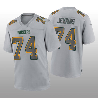 GB.Packers #74 Elgton Jenkins Gray Atmosphere Game Jersey Stitched American Football Jerseys - Main View