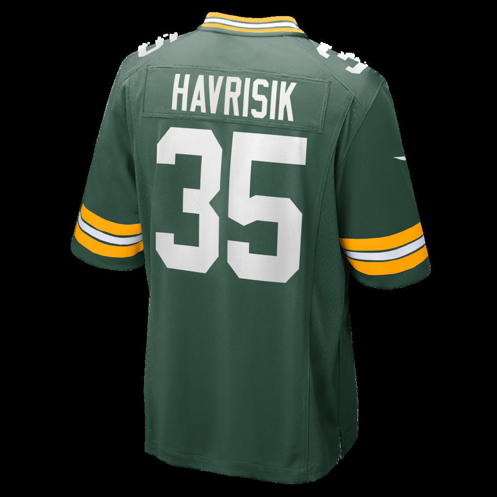 GB.Packers #35 Lucas Havrisik Green Team Game American Football Jerseys - Main View