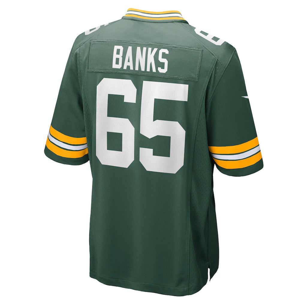 GB.Packers #65 Aaron Banks Green Team Game American Football Jerseys - Main View