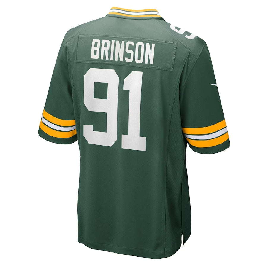 GB.Packers #91 Warren Brinson Green Team Game Stitched American Football Jerseys - Main View