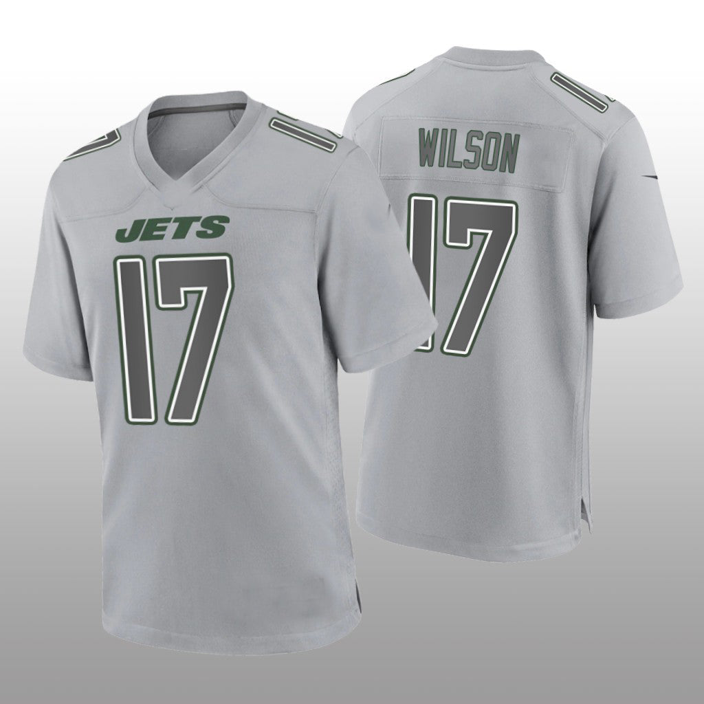 NY.Jets #17 Garrett Wilson Gray Game Atmosphere Jersey Stitched American Football Jerseys - Main View