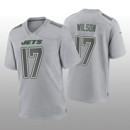NY.Jets #17 Garrett Wilson Gray Game Atmosphere Jersey Stitched American Football Jerseys - Main View