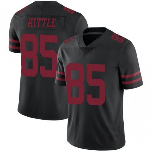 Football Jerseys SF.49ers George Kittle Jersey Black Stitched Name And Number 85 - Main View