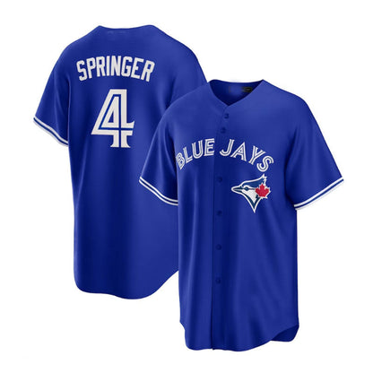 Toronto Blue Jays #4 George Springer Alternate Replica Player Jersey - Royal Baseball Jerseys - Main View