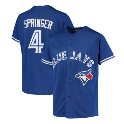 Toronto Blue Jays #4 George Springer Alternate Replica Player Jersey - Royal Baseball Jerseys - Main View