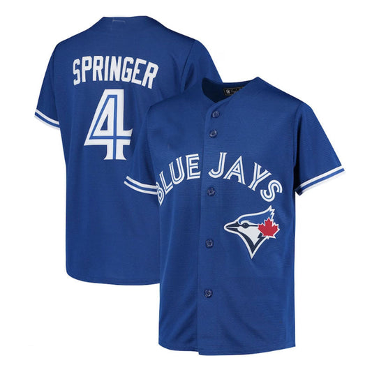 Toronto Blue Jays #4 George Springer Alternate Replica Player Jersey - Royal Baseball Jerseys - Main View