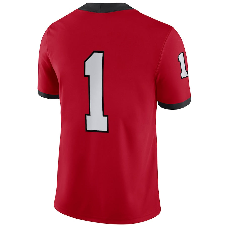 #1 G.Bulldogs Home Game Jersey Red Stitched American College Jerseys - Main View