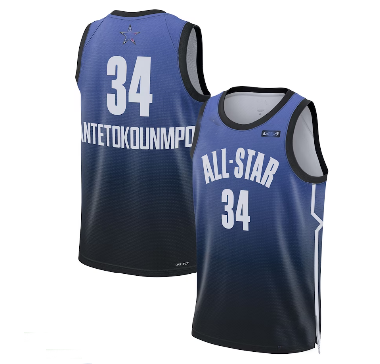 #34 Giannis Antetokounmpo 2023 All-Star Game Swingman Jersey - Blue Stitched American Basketball Jersey - Main View