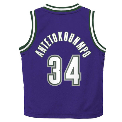 M.Bucks #34 Giannis Antetokounmpo Toddler 2022-23 Swingman Jersey Purple Classic Edition Stitched American Basketball Jersey - Main View