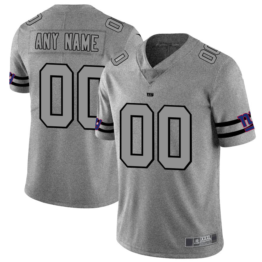 Custom NY.Giants 2019 Gray Gridiron Gray Vapor Untouchable Limited Jersey Stitched American Football Jerseys - Main View