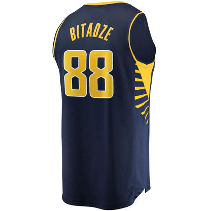 IN.Pacers #88 Goga Bitadze Fanatics Branded 2021-22 Fast Break Replica Jersey City Edition Navy Stitched American Basketball Jersey - Main View