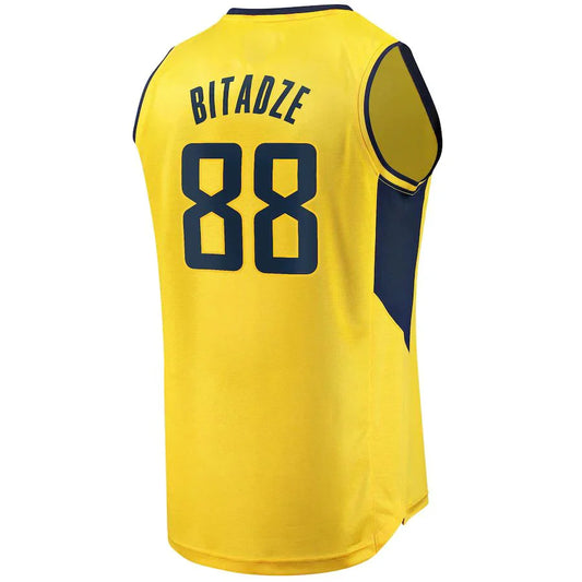 IN.Pacers #88 Goga Bitadze Fanatics Branded Youth Fast Break Replica Player Jersey Statement Edition Gold Stitched American Basketball Jersey - Main View