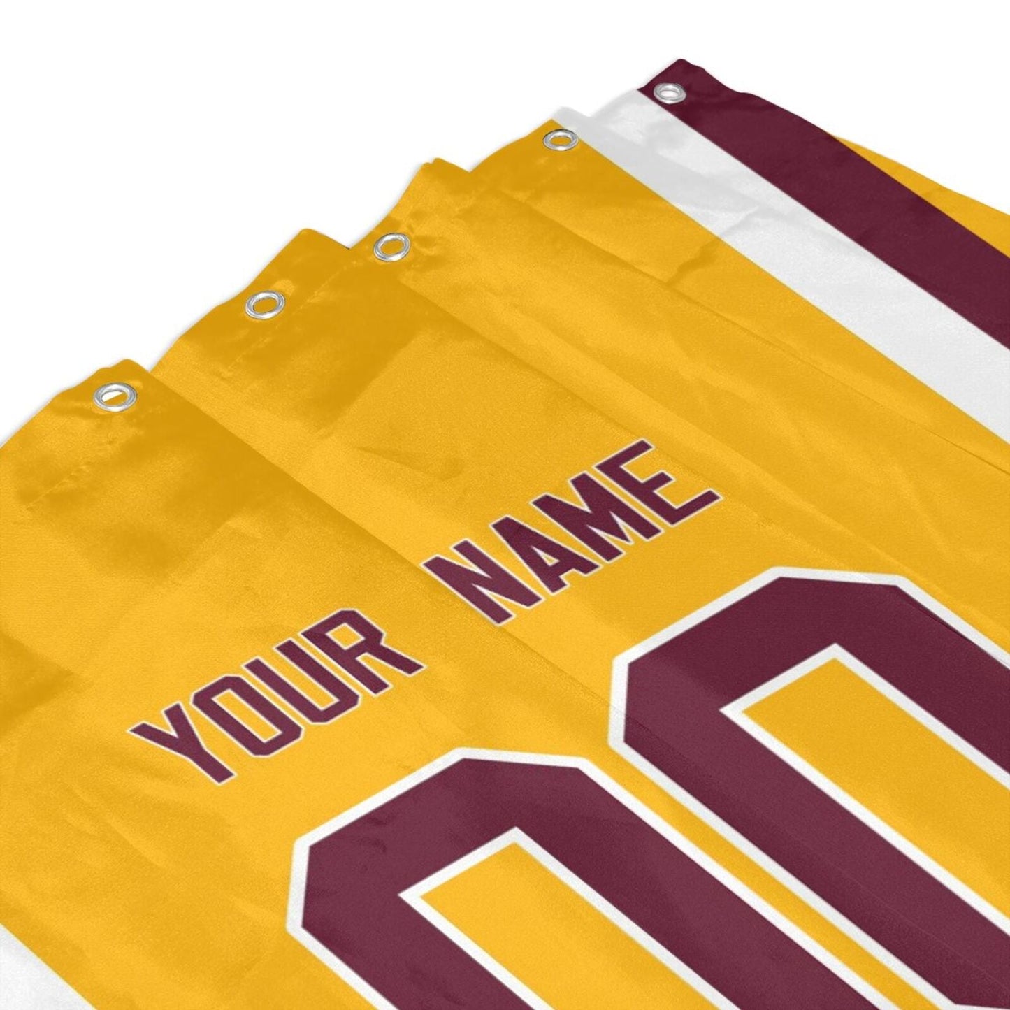 Custom W.Commanders Football style personalized shower curtain custom design name and number set of 12 shower curtain hooks Rings view 9