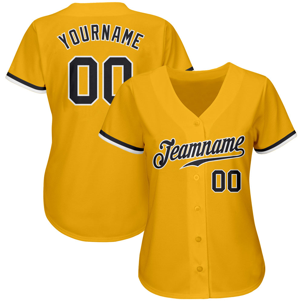 Custom Gold Steel Gray-White Authentic Baseball Jersey view 2