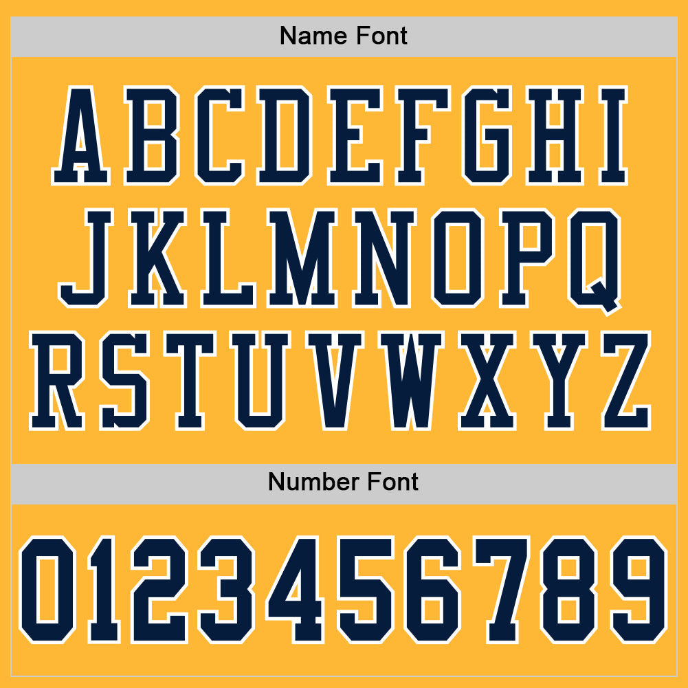 Custom Gold Navy-White Mesh Authentic Football Jersey view 4