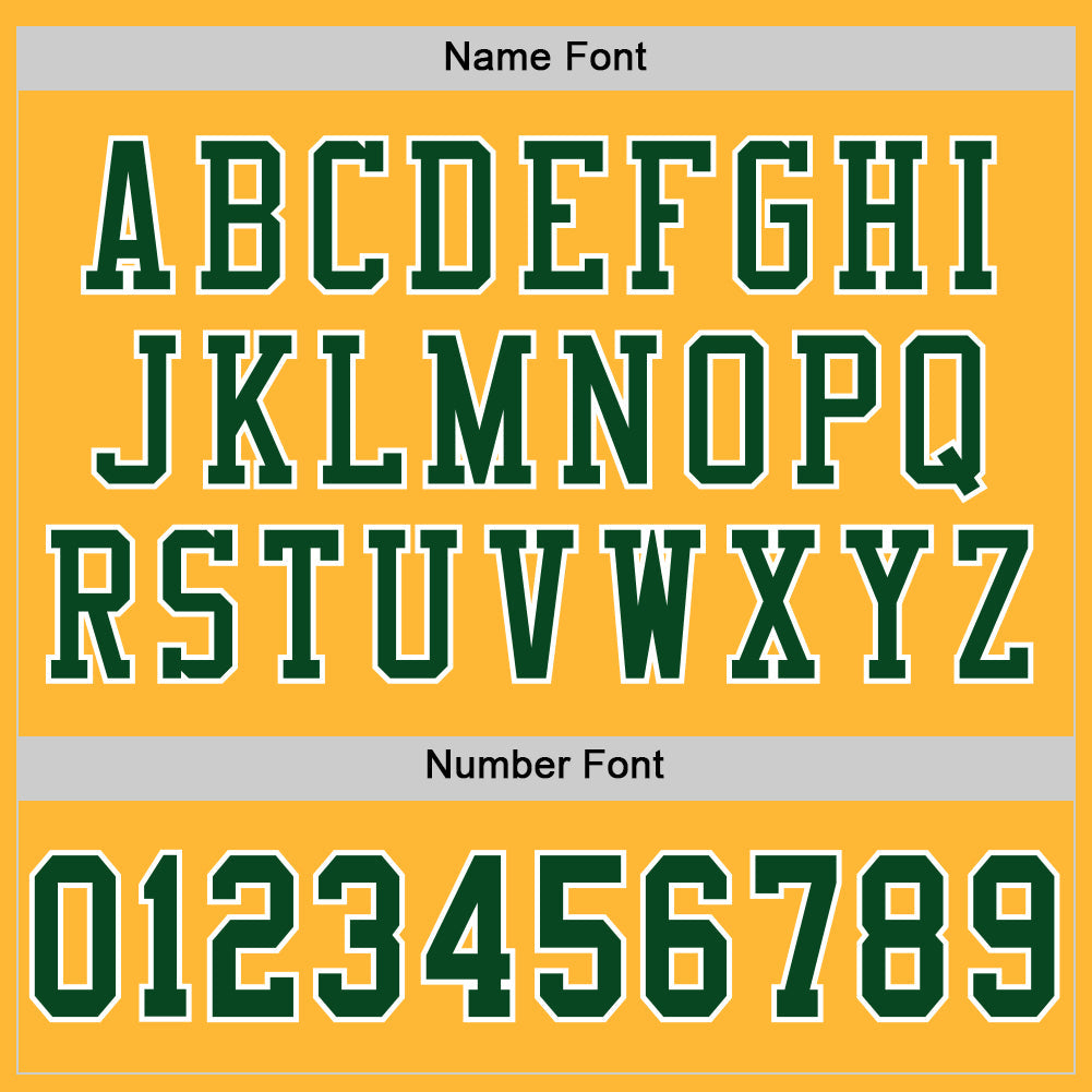 Custom Gold Green-White Mesh Authentic Football Jersey view 4
