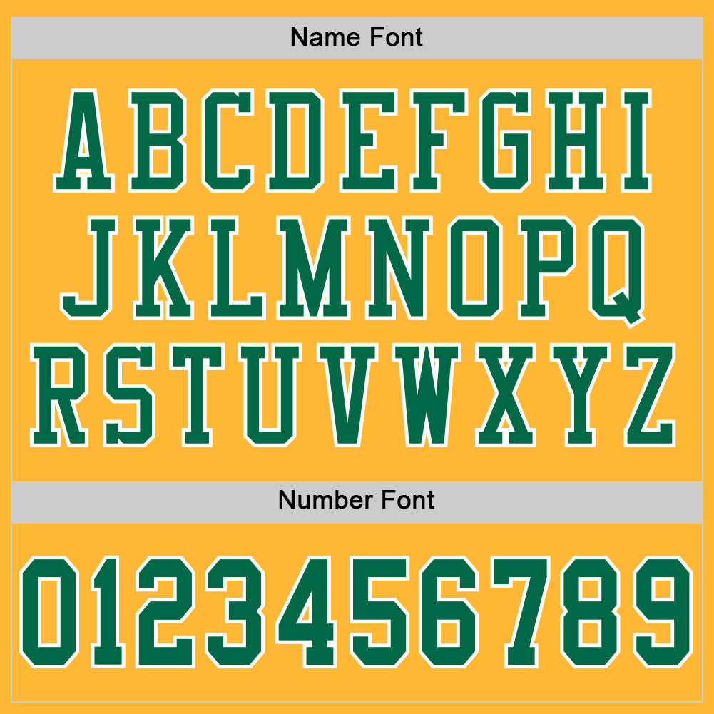 Custom Gold Kelly Green-White Mesh Authentic Football Jersey view 4