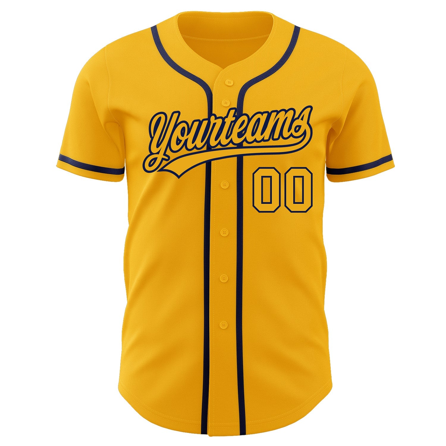 Custom Gold Gold-Navy Authentic Baseball Jersey view 2