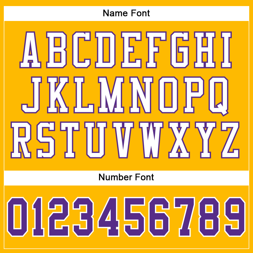 Custom Gold Purple-White Mesh Authentic Football Jersey view 4