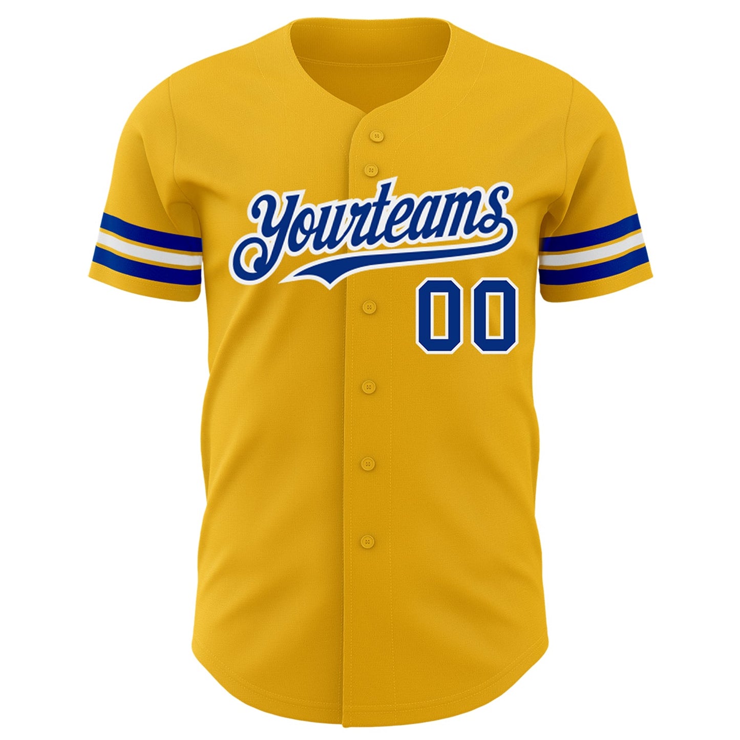 Custom Gold Royal-White Authentic Baseball Jersey view 2