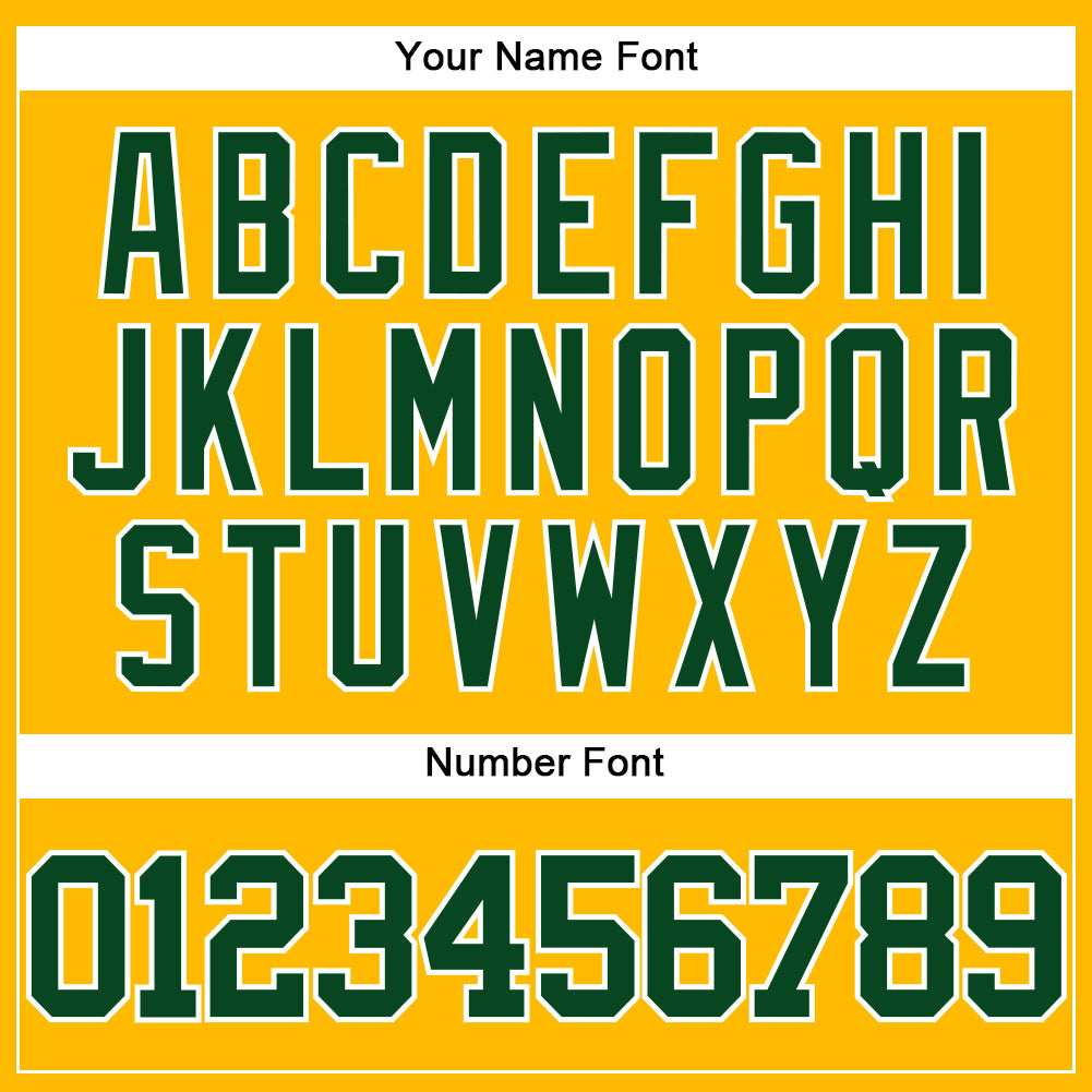 Custom Gold Green-White Authentic Baseball Jersey view 5