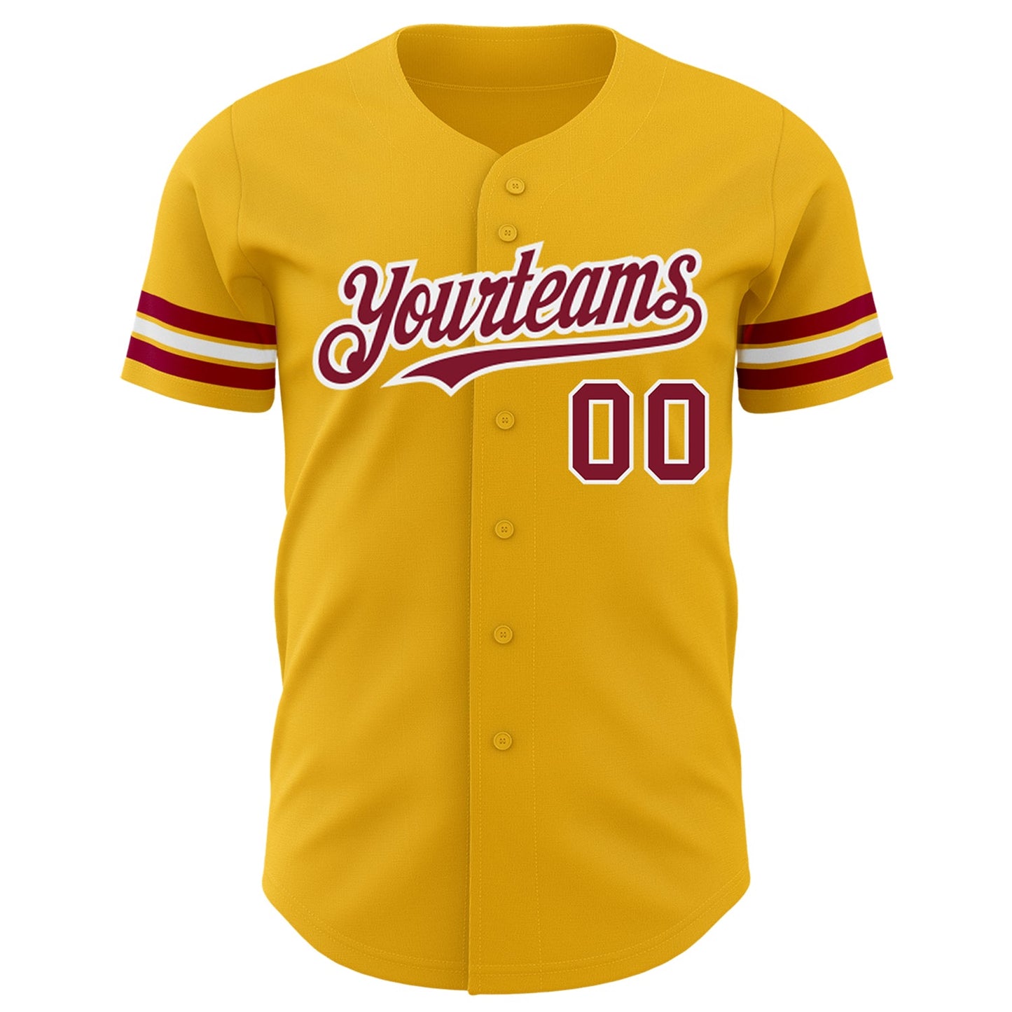 Custom Gold Crimson-White Authentic Baseball Jersey view 2