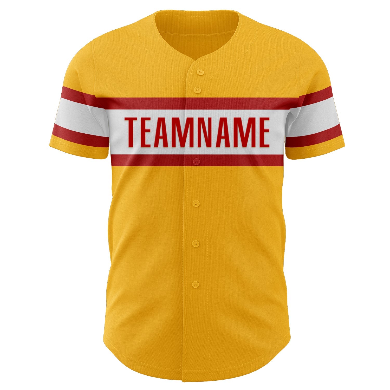 Custom Gold Red-White Authentic Baseball Jersey view 2