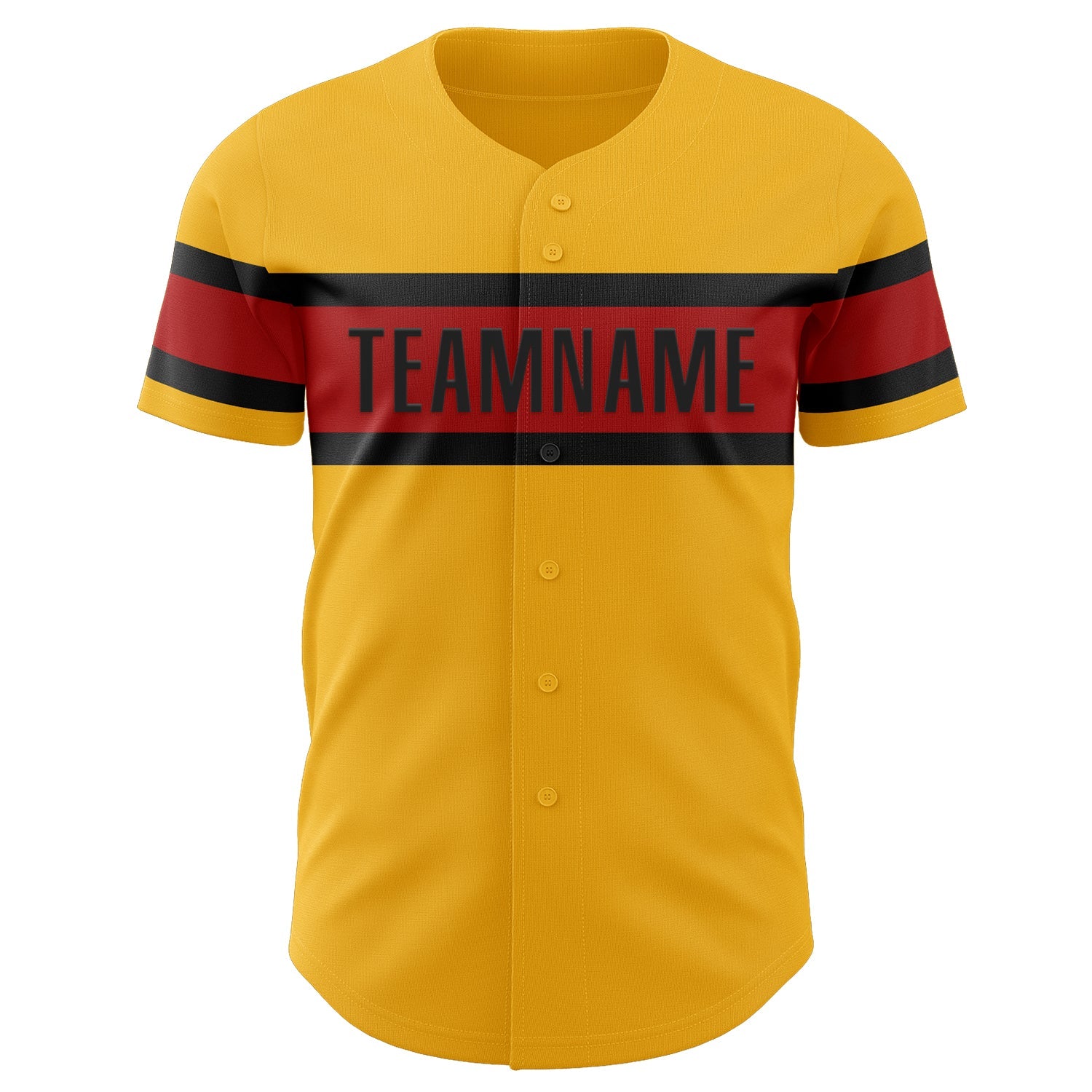 Custom Gold Red-Black Authentic Baseball Jersey view 2