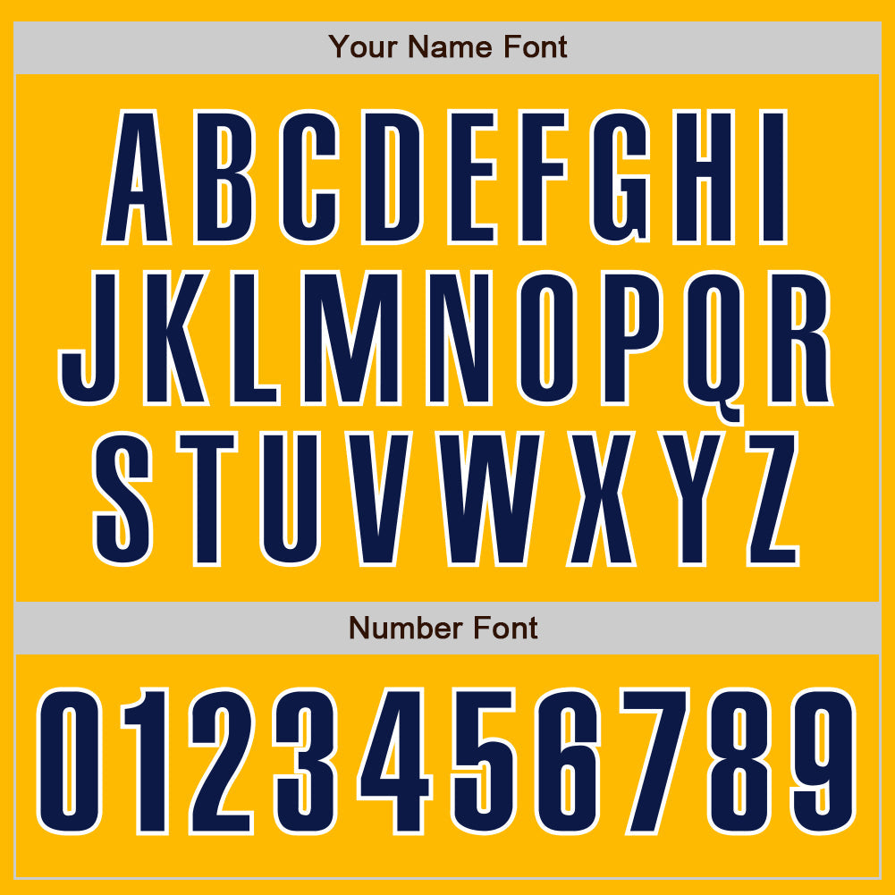 Custom Gold Navy-White Authentic Baseball Jersey view 5